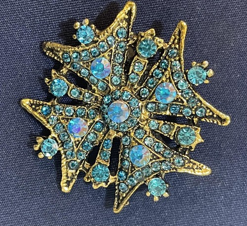 Spilla fiore strass aurora