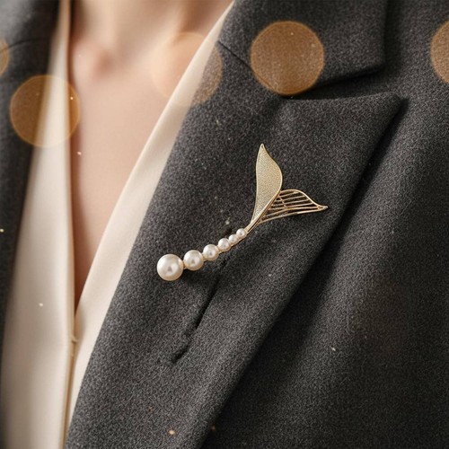 Spilla con perle cristallo - spilla,