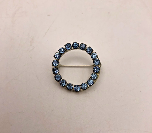 Spilla vintage strass azzurri