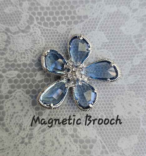 Spilla magnetica fiore argento - magnetica,