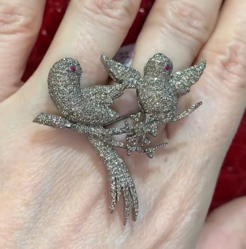 Ciondolo spilla diamante - , a