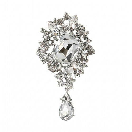 Spilla lega con cristalli - con,