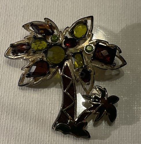 Spilla strass palme smaltate - spilla,