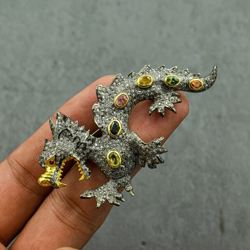 Spilla drago diamante pavè - , di