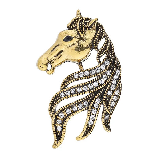Spilla cavallo cristallo